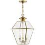 2_3 Light Antique Brass Outdoor Pendant Lantern