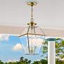 1_3 Light Antique Brass Outdoor Pendant Lantern