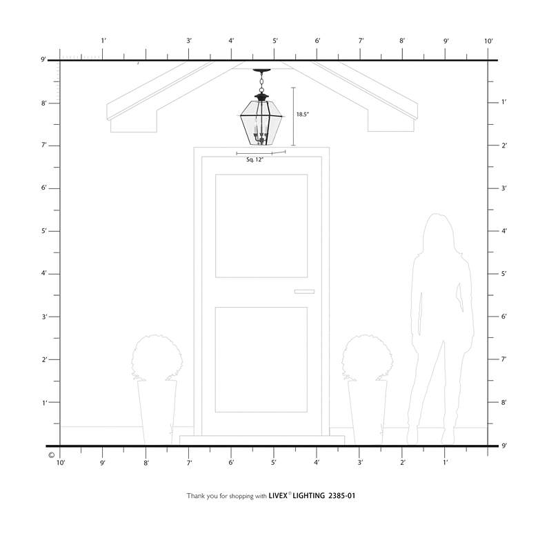 Image 3 3 Light Antique Brass Outdoor Pendant Lantern more views
