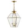 5_3 Light Antique Brass Outdoor Pendant Lantern more views