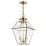 6_3 Light Antique Brass Outdoor Pendant Lantern more views