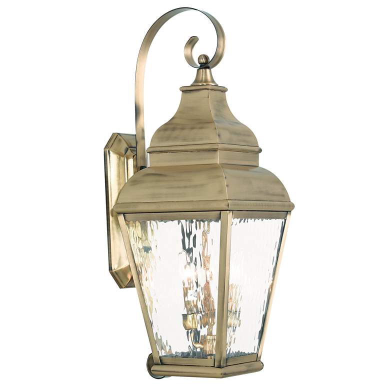 Image 1 3 Light Antique Brass Outdoor Wall Lantern