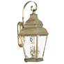 3 Light Antique Brass Outdoor Wall Lantern