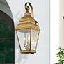 1_3 Light Antique Brass Outdoor Wall Lantern