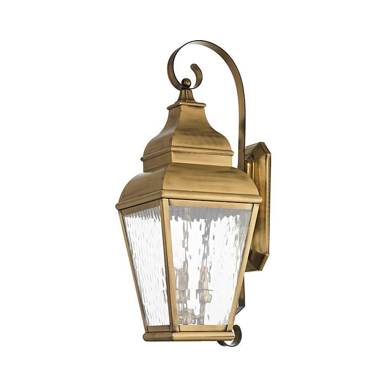 Image 4 3 Light Antique Brass Outdoor Wall Lantern more views