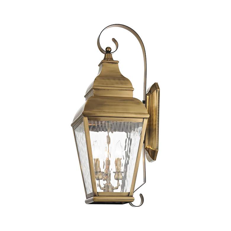 Image 5 3 Light Antique Brass Outdoor Wall Lantern more views