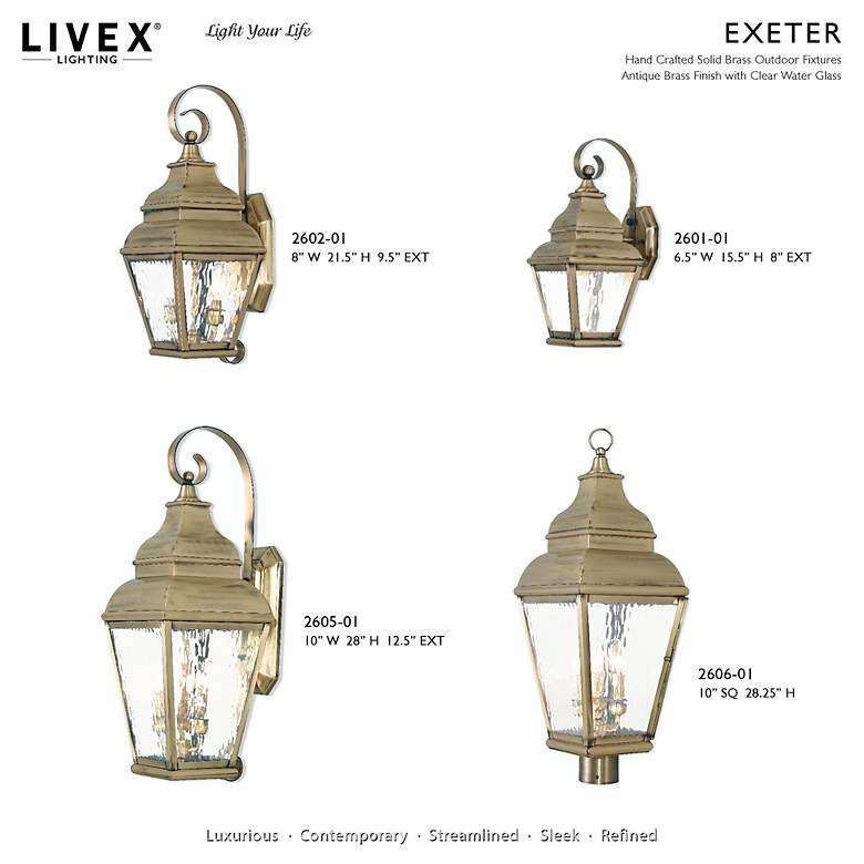Image 6 3 Light Antique Brass Outdoor Wall Lantern more views