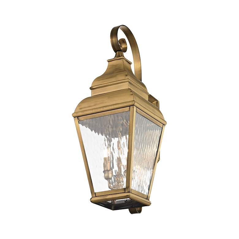 Image 7 3 Light Antique Brass Outdoor Wall Lantern more views