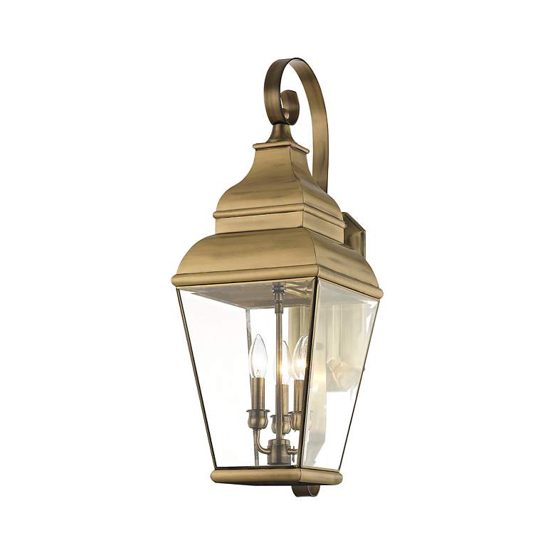 Image 5 3 Light Antique Brass Outdoor Wall Lantern more views