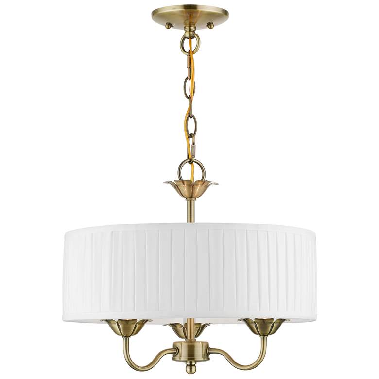Image 1 3 Light Antique Brass Pendant Chandelier