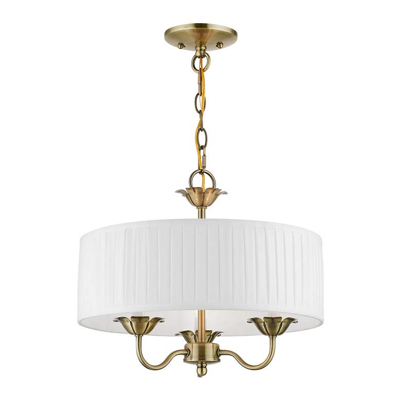 Image 3 3 Light Antique Brass Pendant Chandelier more views