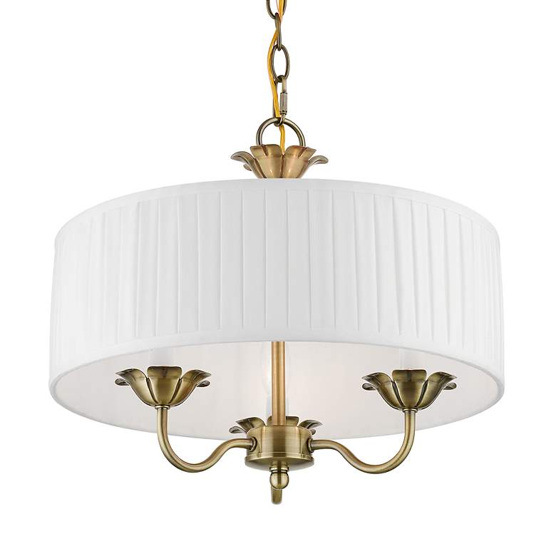 Image 4 3 Light Antique Brass Pendant Chandelier more views