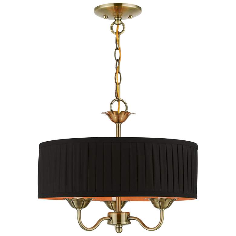 Image 1 3 Light Antique Brass Pendant Chandelier