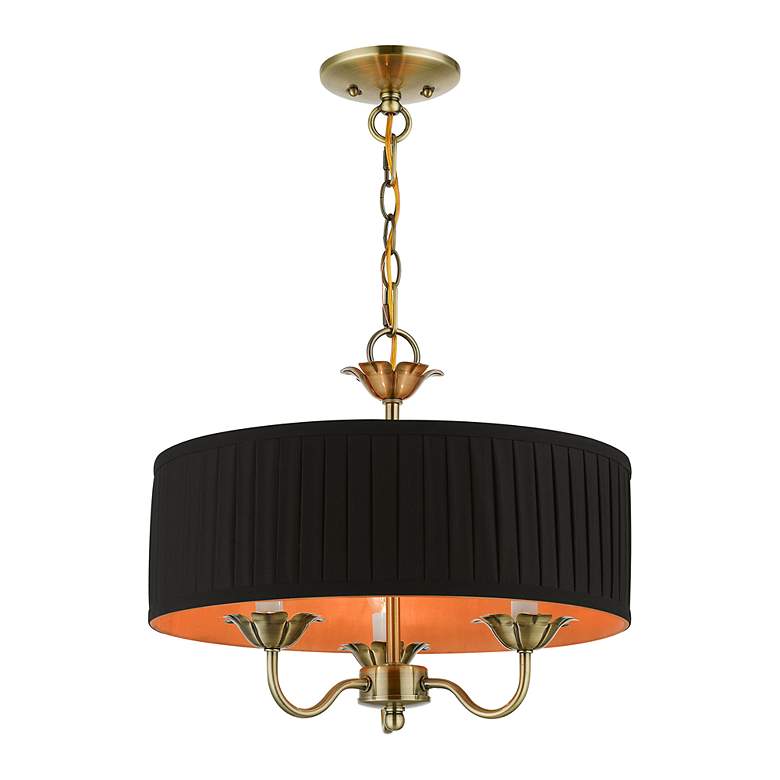 Image 3 3 Light Antique Brass Pendant Chandelier more views