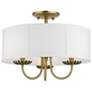 Thumbnail2 of 3 Light Antique Brass Semi-Flush