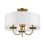 Thumbnail3 of 3 Light Antique Brass Semi-Flush more views