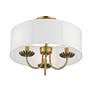 Thumbnail4 of 3 Light Antique Brass Semi-Flush more views