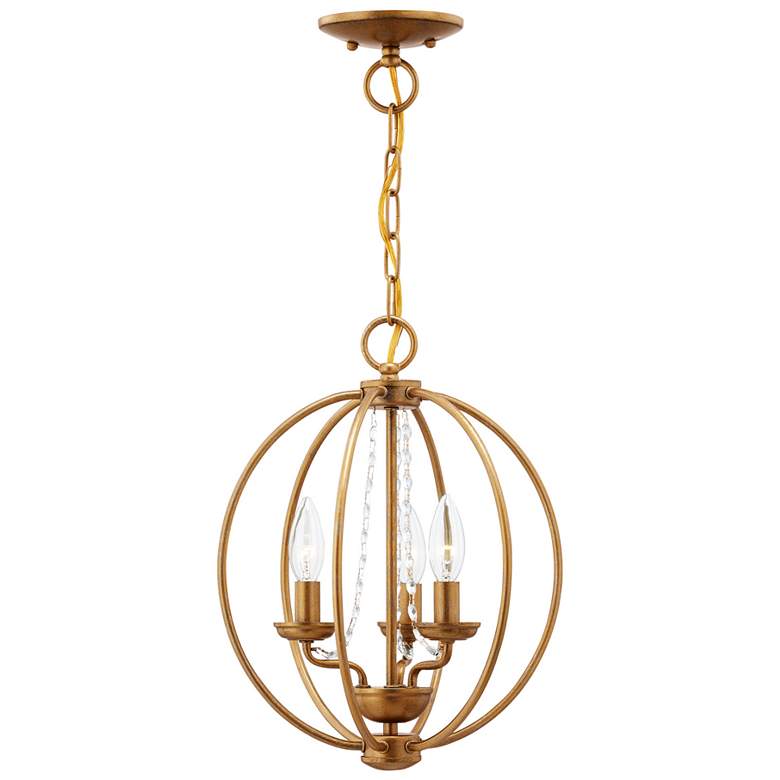 Image 1 3 Light Antique Gold Leaf Chandelier/Flush Mount