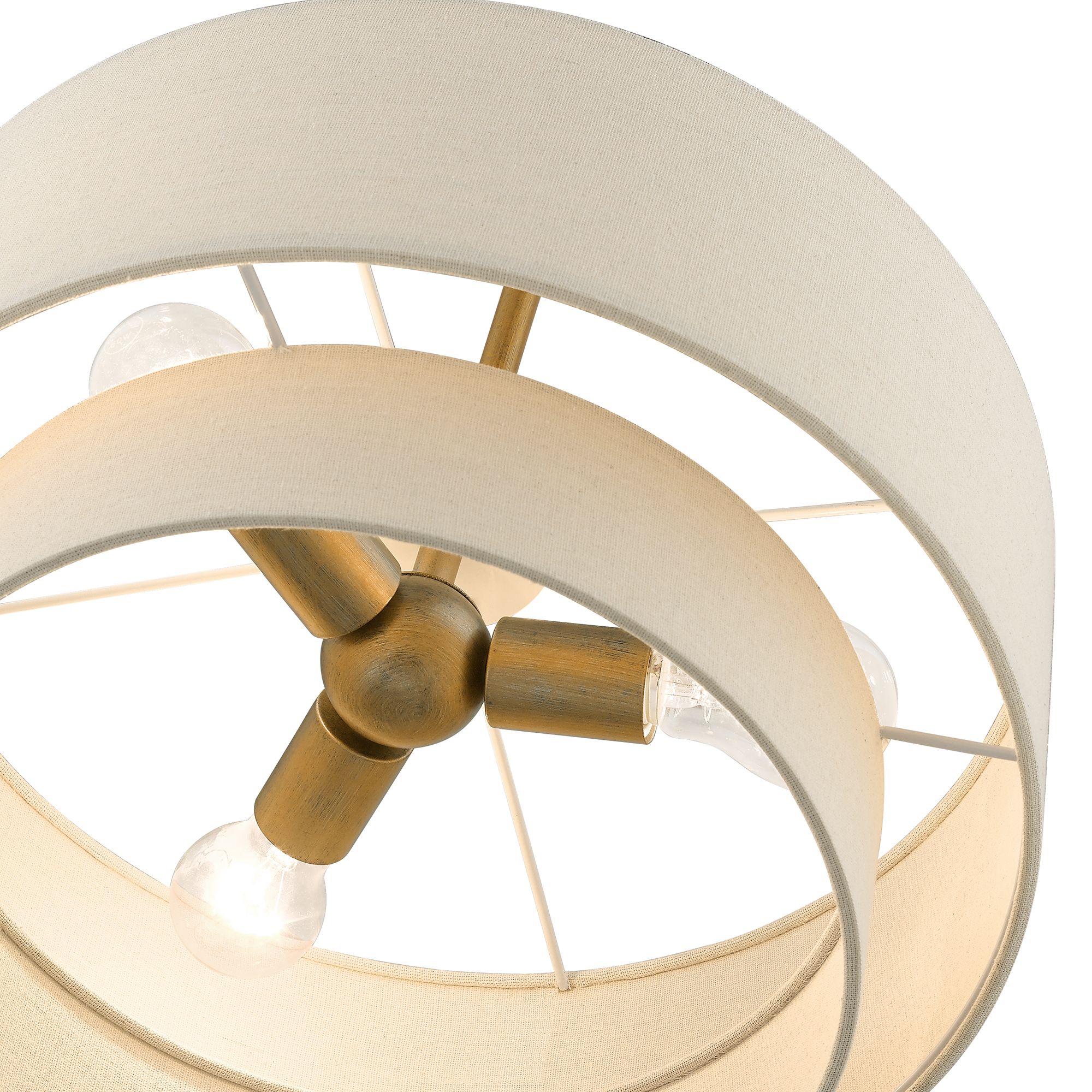 3 Light Antique Gold Leaf Pendant Chandelier