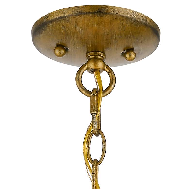 Image 5 3 Light Antique Gold Leaf Pendant more views