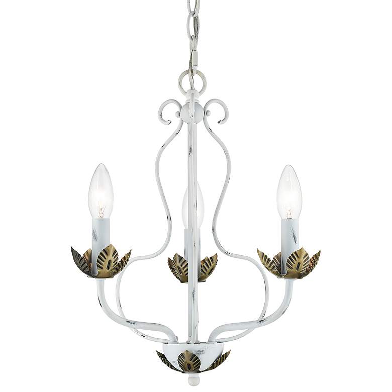 Image 3 3 Light Antique White Chandelier