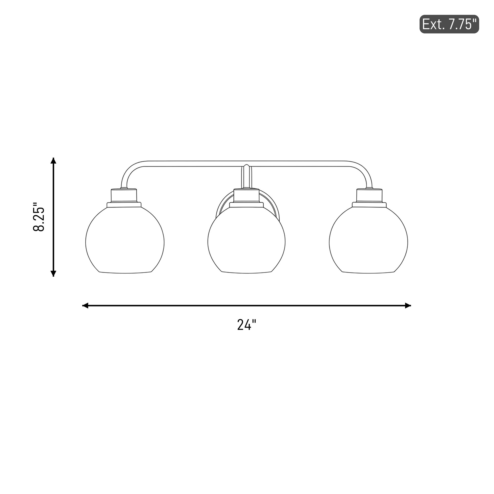 3-Light Bathroom Vanity Light in Brushed Nickel