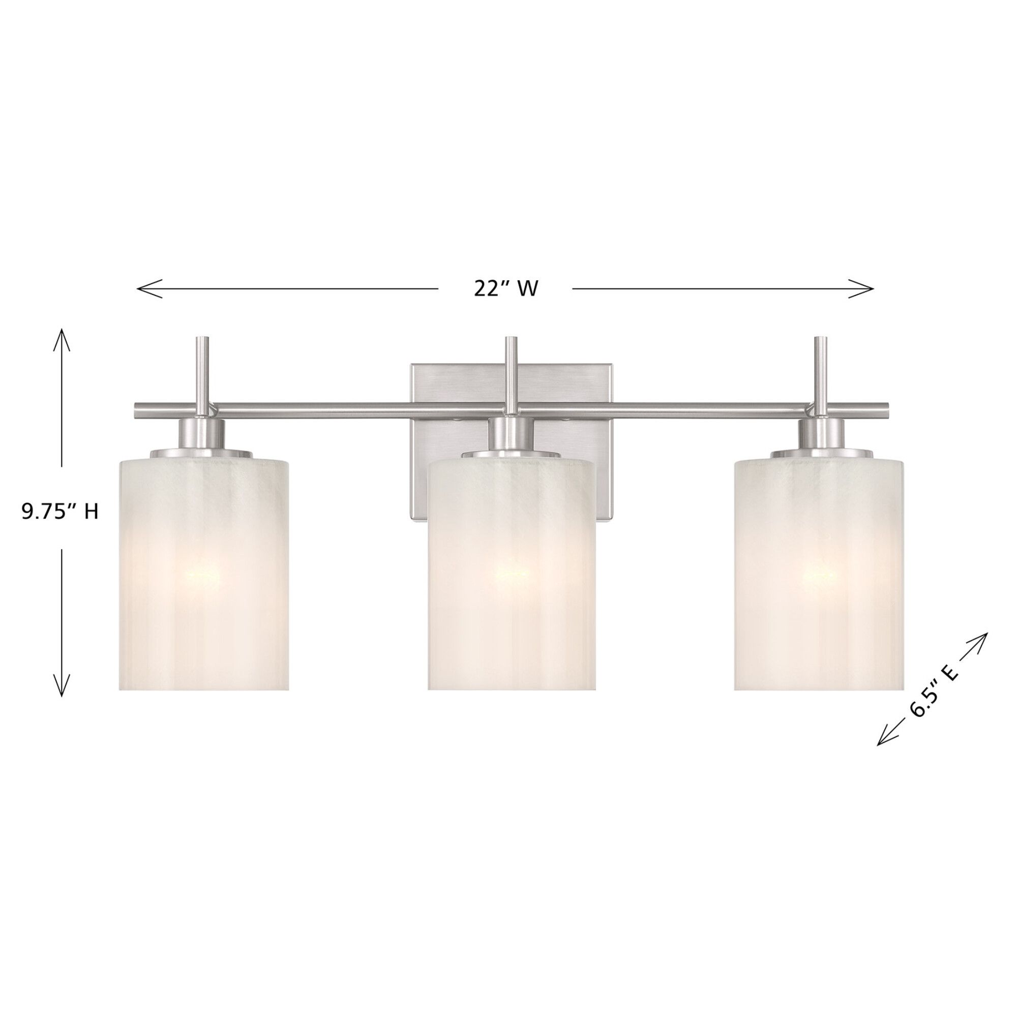Image 7 3-Light Bathroom Vanity Light in Brushed Nickel more views