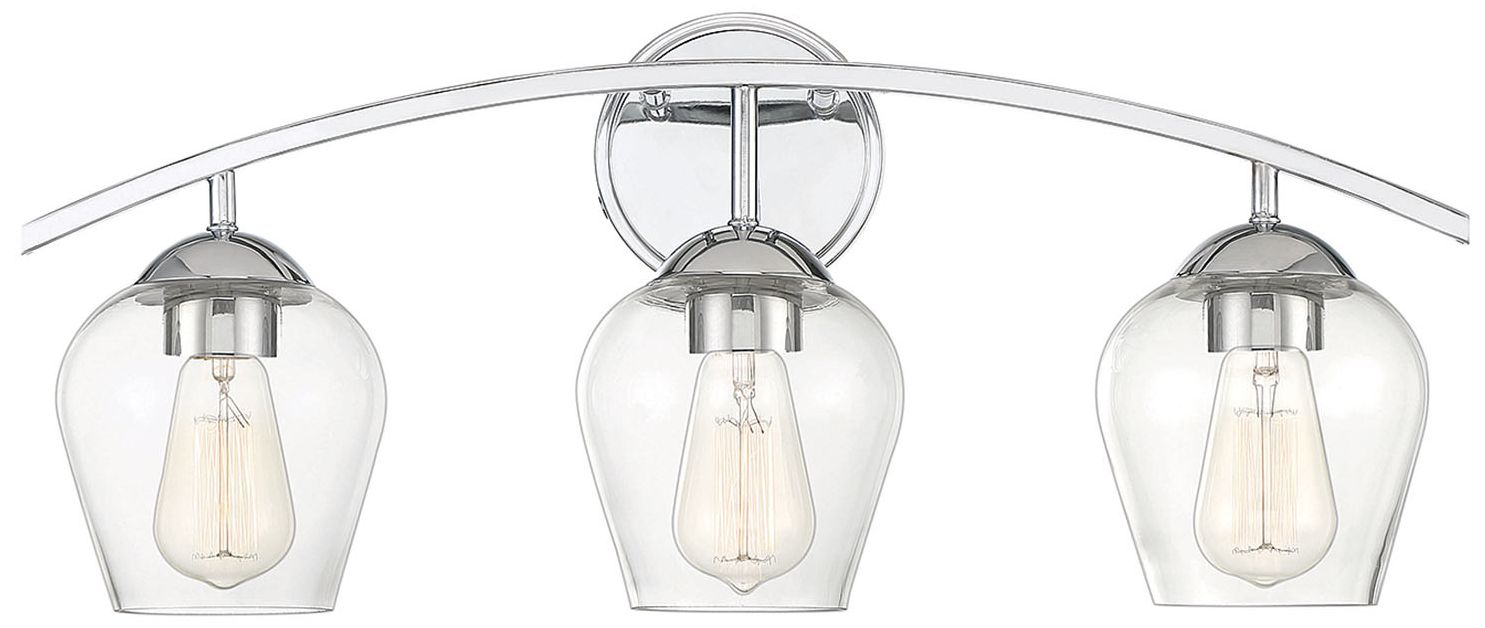 3-Light Bathroom Vanity Light in Chrome
