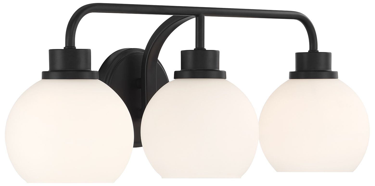 Image 4 3-Light Bathroom Vanity Light in Matte Black more views