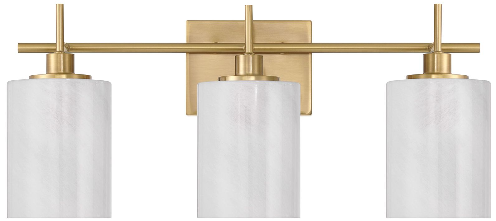 Image 2 3-Light Bathroom Vanity Light in Natural Brass more views