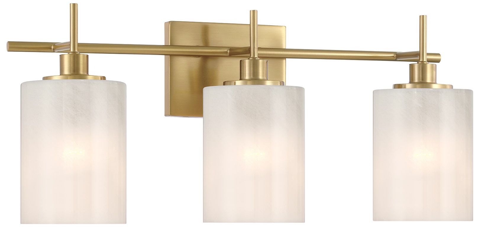 Image 3 3-Light Bathroom Vanity Light in Natural Brass more views