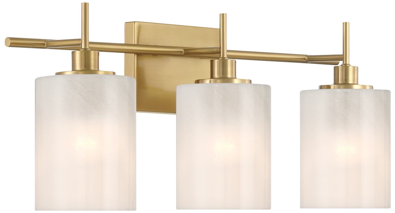 Image 4 3-Light Bathroom Vanity Light in Natural Brass more views