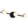 3-Light Black and Brass Integrated LED Vanity Light