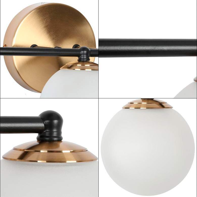 Image 3 3-Light Black and Brass Plated LED Bathroom Vanity Light more views