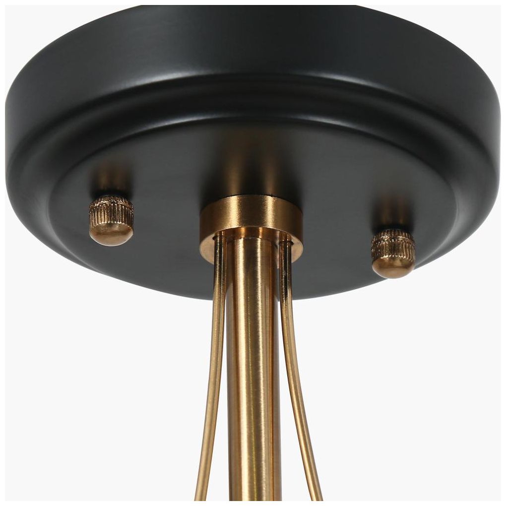 Image 3 3-Light Black and Imitation Electroplated Copper Ceiling Lamp with Glass more views