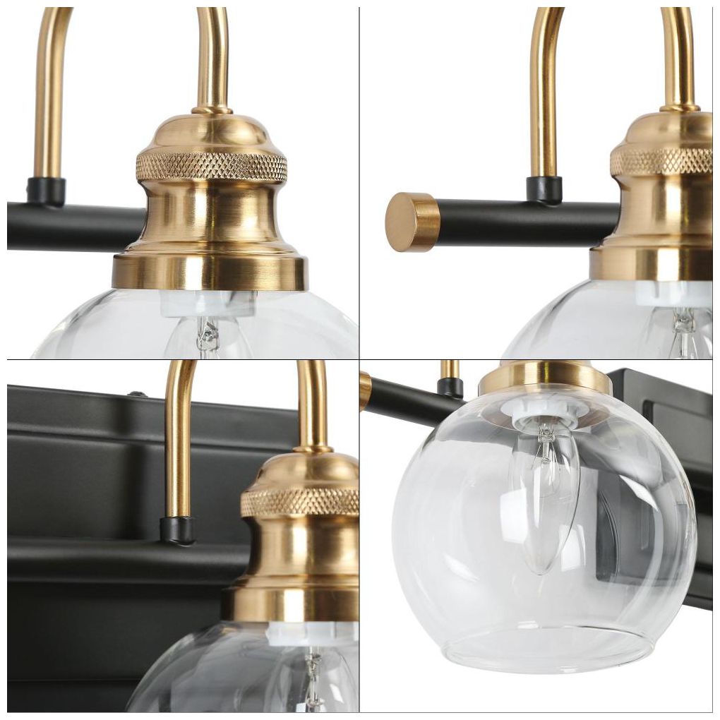 Image 3 3-Light Black Bathroom Vanity Light for Powder Room more views