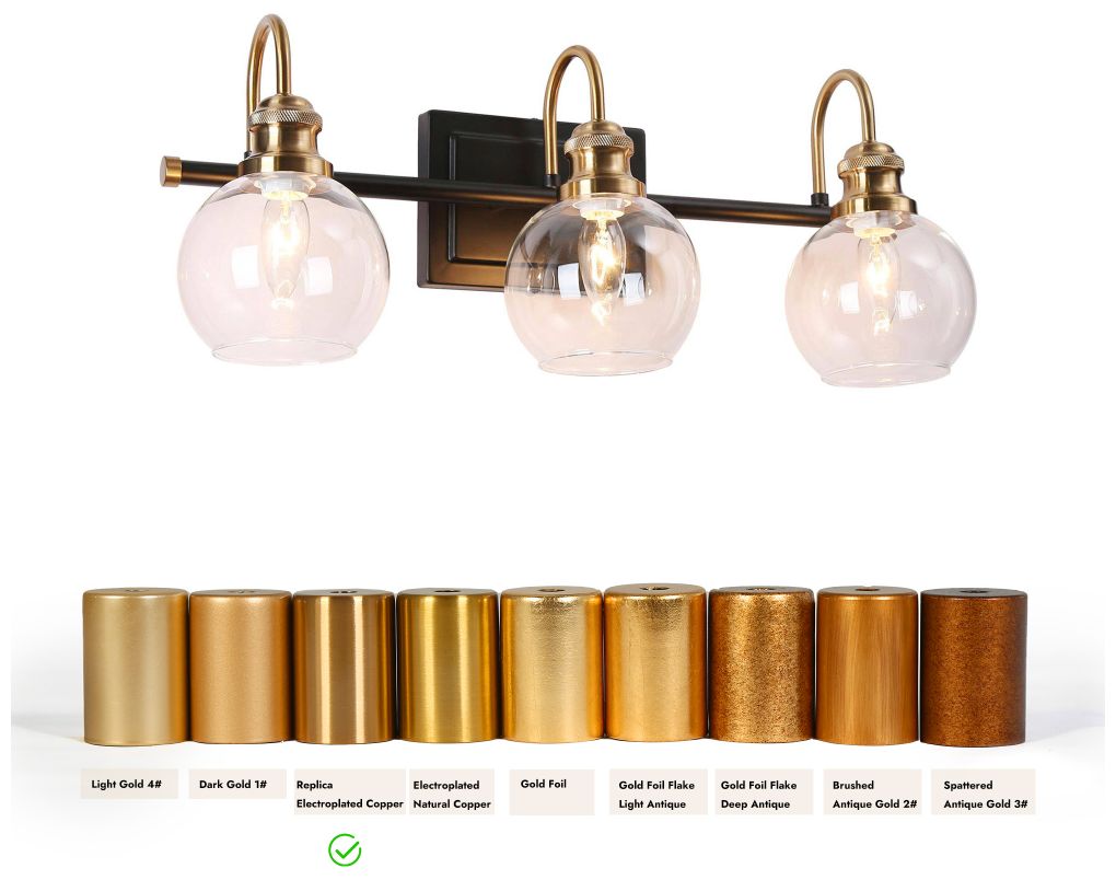 Image 4 3-Light Black Bathroom Vanity Light for Powder Room more views