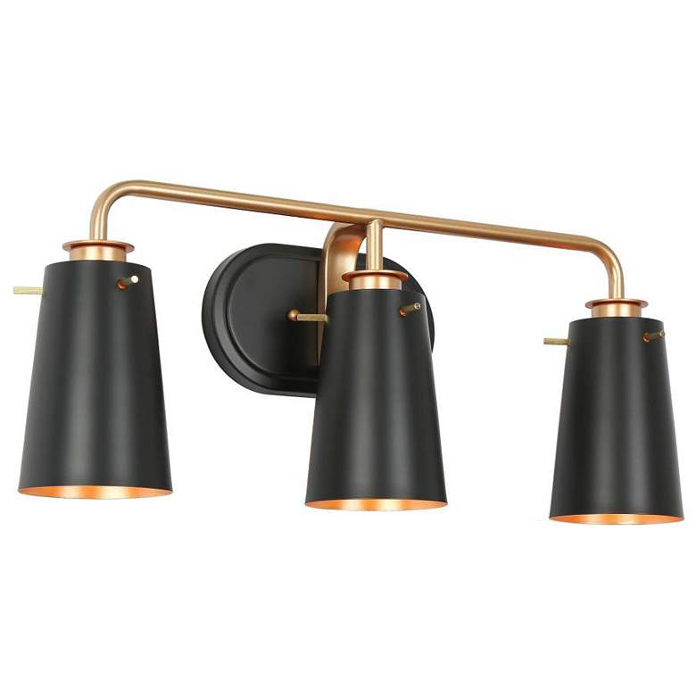 Image 1 3-Light Black Bathroom Vanity Light