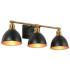 3-Light Black Bathroom Vanity Light