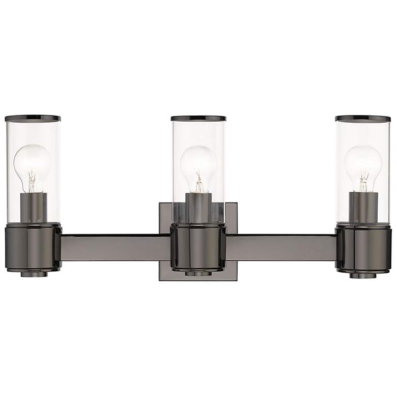 Image 2 3 Light Black Chrome Vanity Sconce