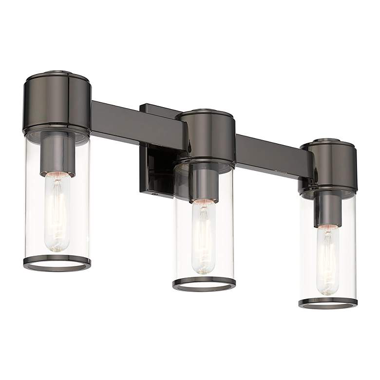 Image 7 3 Light Black Chrome Vanity Sconce more views