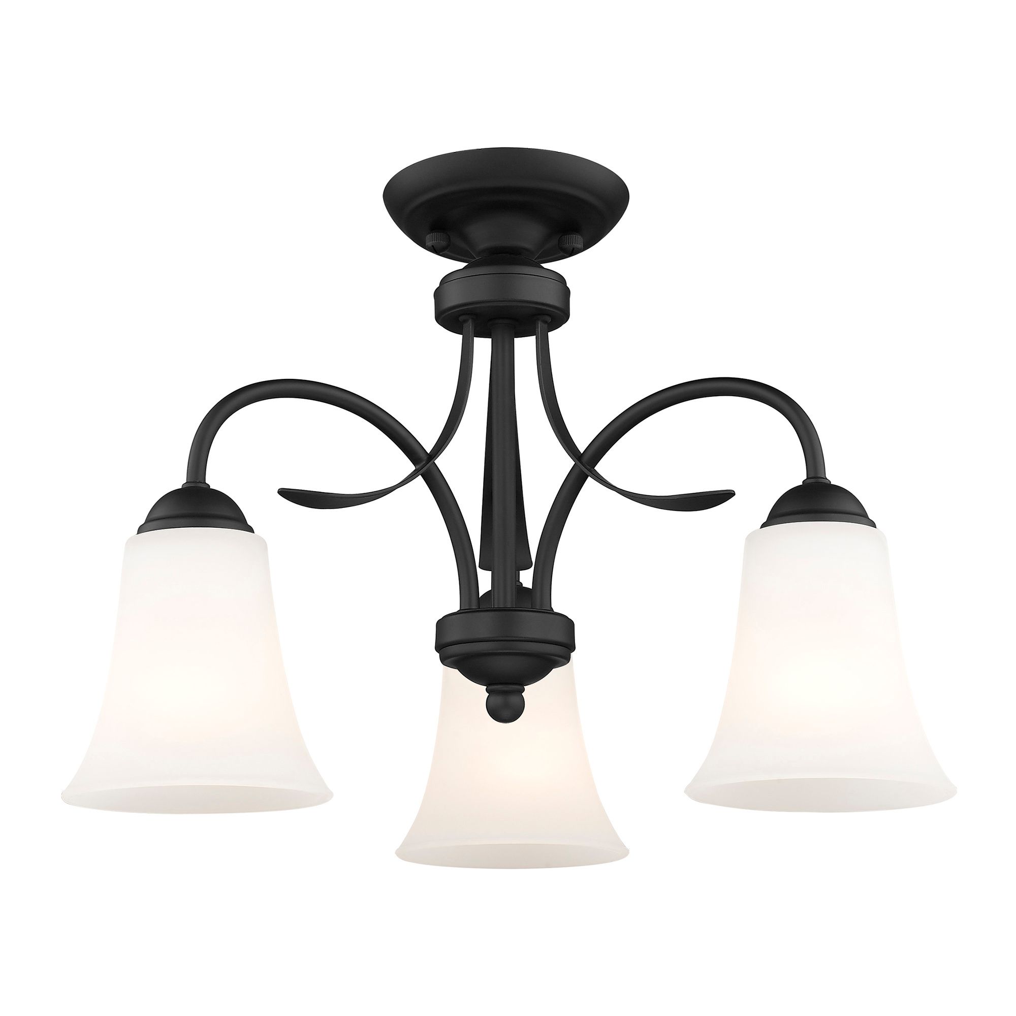 3 Light Black Convertible Dinette Chandelier/Ceiling Mount