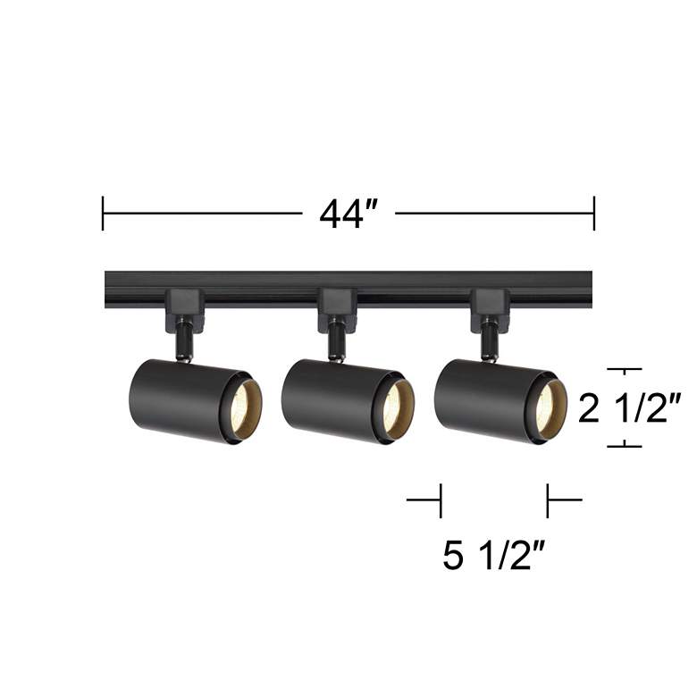 Image 4 3-Light Black Cylinder 10W LED Floating Canopy Track Kit more views