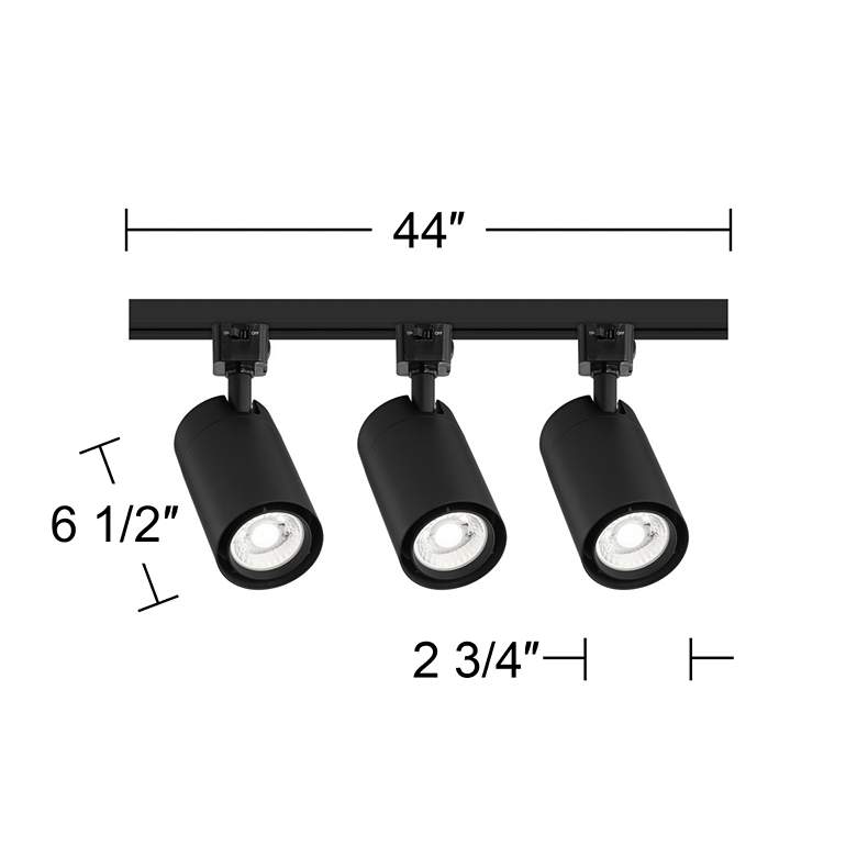 Image 4 3-Light Black Cylinder 15W LED Floating Canopy Track Kit more views