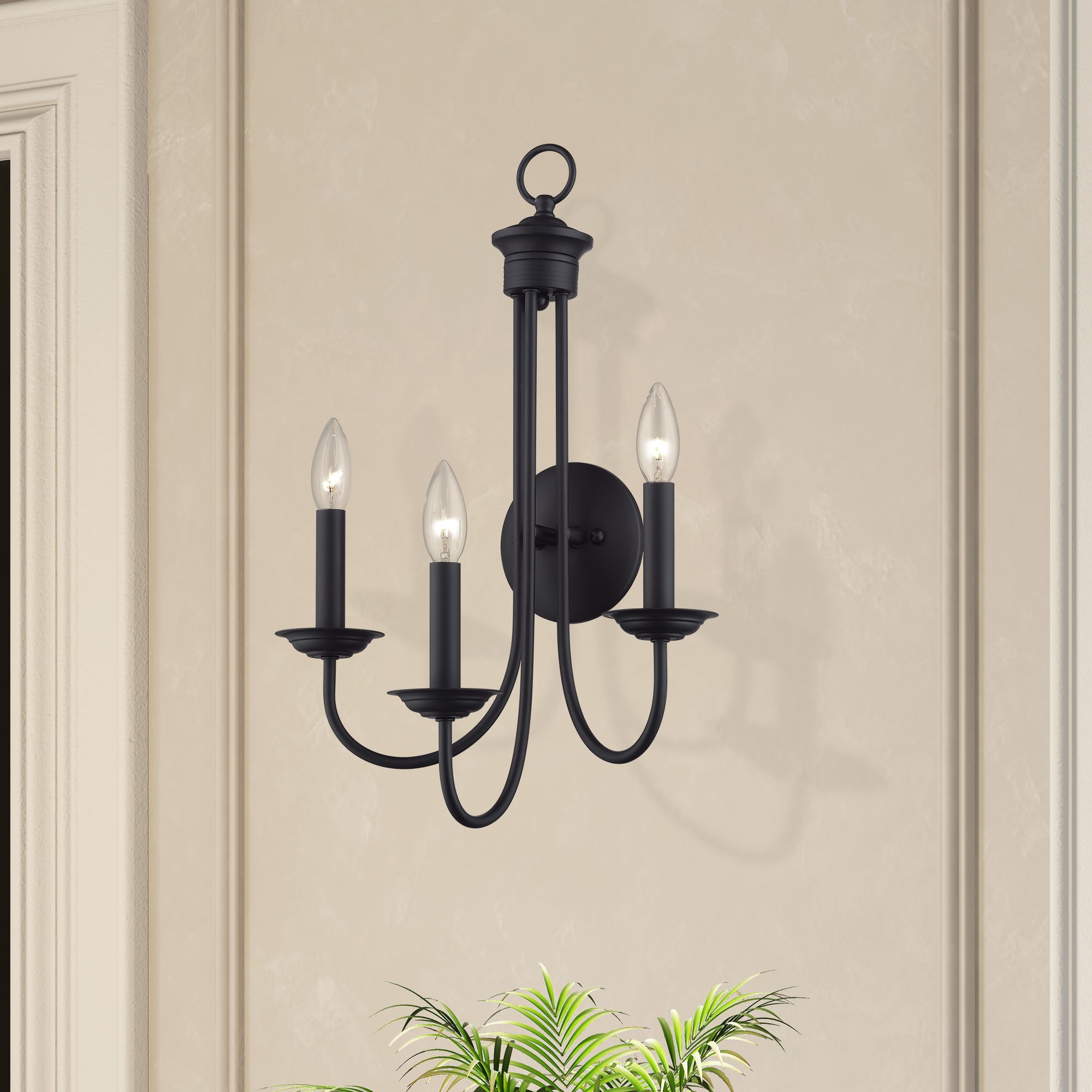 3 Light Black Extra Large Wall Sconce