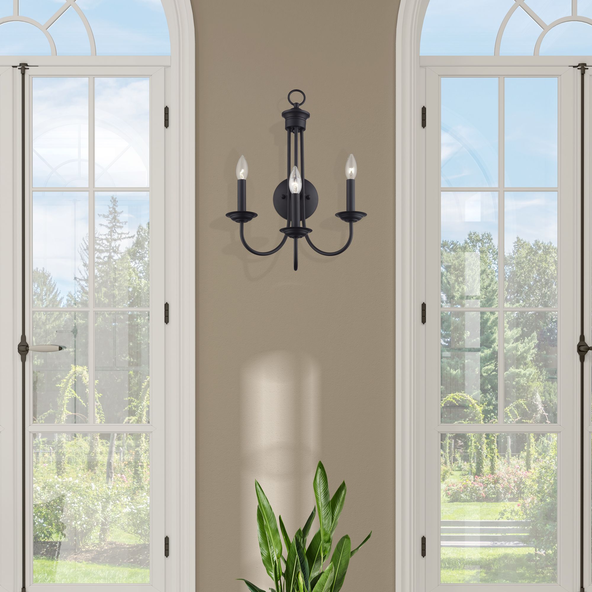 3 Light Black Extra Large Wall Sconce