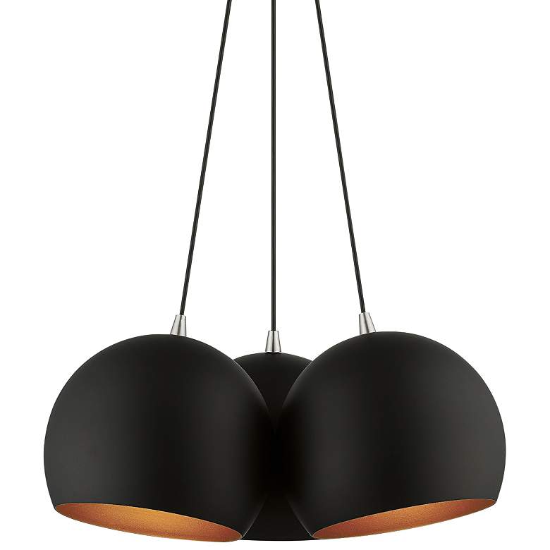 Image 3 3 Light Black Globe Pendant