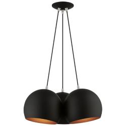 3 Light Black Globe Pendant