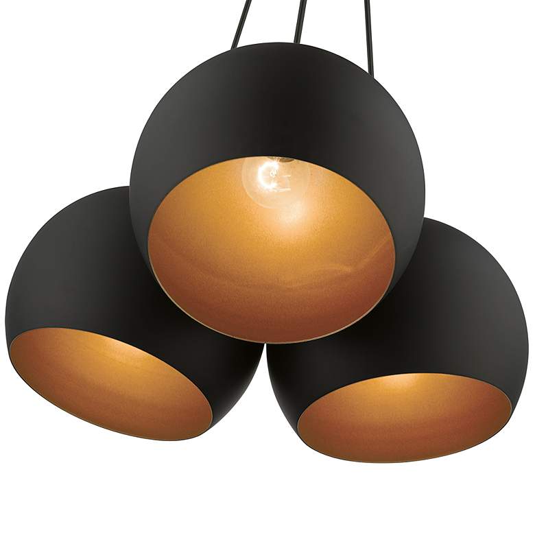 Image 5 3 Light Black Globe Pendant more views