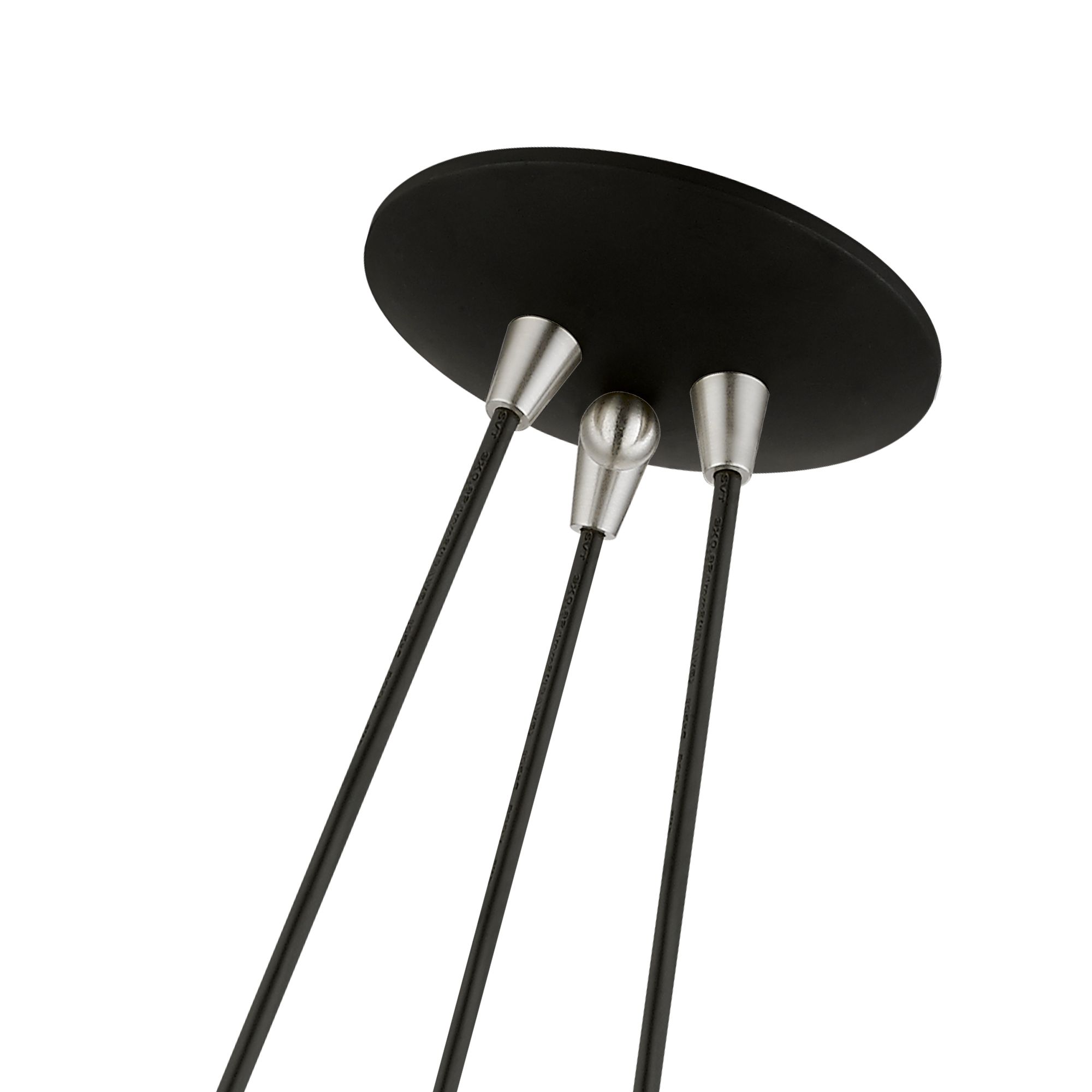 3 Light Black Globe Pendant in scene